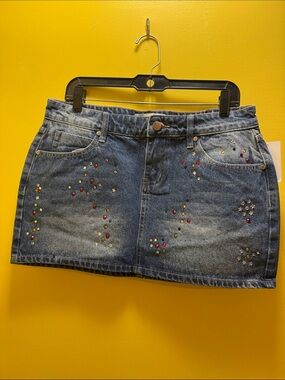 NWT PTCL denim multi stone skirt.